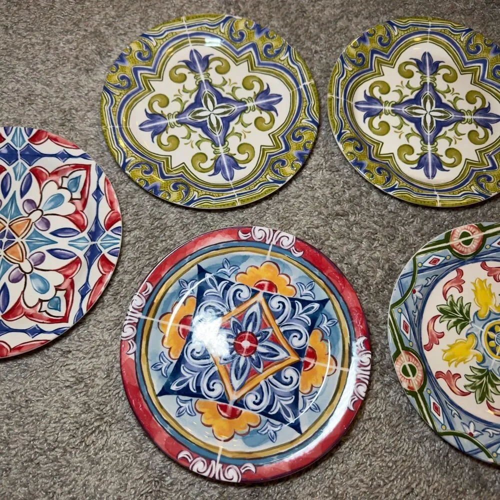 Pier 1 Plates Ironstone Set Of 5 Salad Lunch Dinner 8.5